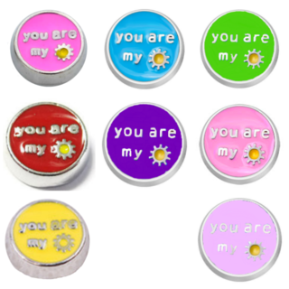 Silver You are My Sunshine Charm - 8 colours