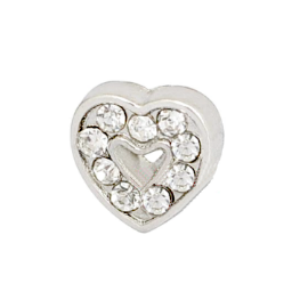 Crystal Heart Charm with Cutout Accent