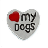 Love My Dogs Charm - Red Heart