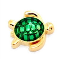 Gold and Green Tortoise Charm