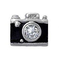 Camera Charm with Crystal Accent