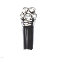 Microphone Charm with Crystal Accents