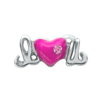 I Love You Charm with Crystal Accent