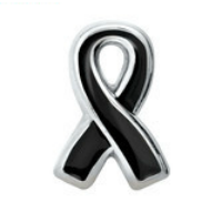Black Melanoma Awareness Ribbon Charm