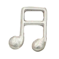 Silver Double Music Note Charm #1