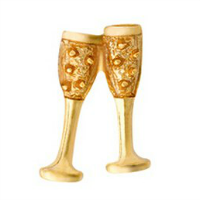 Gold Wine Goblets Charm