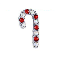 Xmas Candy Cane Charm with Crystals