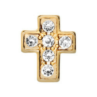 Gold Crystal Cross Charm