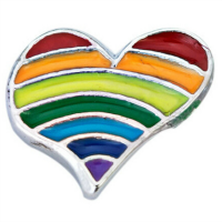 Silver Rainbow Heart Charm