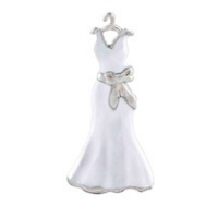 White Wedding Dress Charm