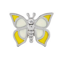 Yellow Butterfly Charm with Crystal Accent