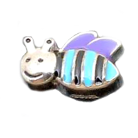 Silver, Blue, & Purple Bee Charm