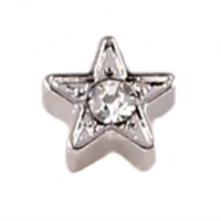 Silver Star with Centre Crystal Accent Charm