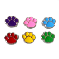Coloured Dog Paw Charm - 6 colours