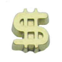 Gold Dollar Symbol Charm