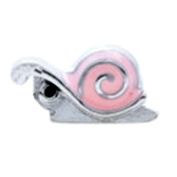Cute Silver & Pink Snail Charm