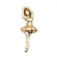 Gold Ballerina Dancer Charm