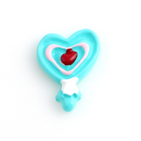 Blue Resin Heart Lollipop