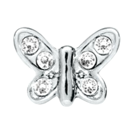 Mini Silver Crystal Butterfly Charm