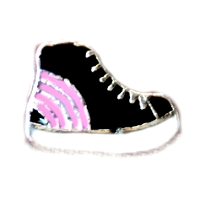 Pink & Black Hightop Sneakers Charm