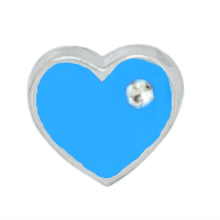 Mini Blue Heart Charm with Crystal Accent