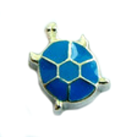 Silver & Blue Turtle Charm