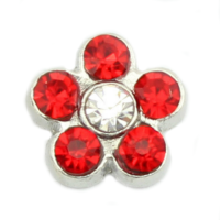 Red Crystal Flower Charm