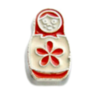 Red & White Russian Doll Charm