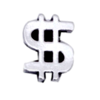 Silver Dollar Symbol Charm