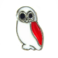 Red & White Wise Owl Charm