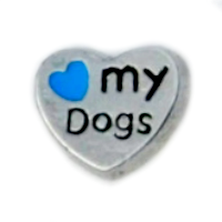 Love My Dogs Charm - Blue Heart