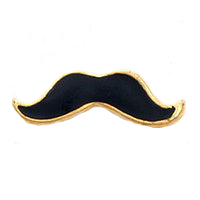 Gold & Black Moustache Charm