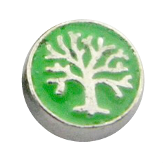Family Tree Disc Charm - Green