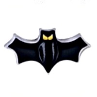 Black Bat with Yellow Eyes Charm